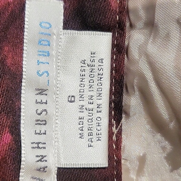 Van Heusen Studio Brown Tan Vintage Lined Back Zip Floral Pencil Skirt - Size 6 - Picture 7 of 8